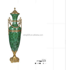 <span class=keywords><strong>Vase</strong></span> <span class=keywords><strong>de</strong></span> sol vert en porcelaine 100% artisanale <span class=keywords><strong>de</strong></span> style traditionnel chinois pour le hall d'hôtel, avec paysage peint à la main pour la décoration du salon - Product Image 1