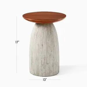 garden stool Garden Stool Multi-Functional Patio Side Table Accent Table Small Stone Faux End Wood Effect Table