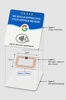 Autocollant NFC en acrylique en néerlandais prêt à être expédié, 10 cm, étiquette Google Review, plaque NFC Premium pour avis