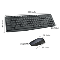 Logitech mk235 clavier souris multimédia sans fil 2.4Ghz conception anti-éclaboussures 1000dpi récepteur micro usb bureau plug and play