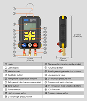 Nouvelles manomètres numériques AUTOOL LM150 3 voies pour climatisation automobile, kit complet, collecteur de réfrigérant