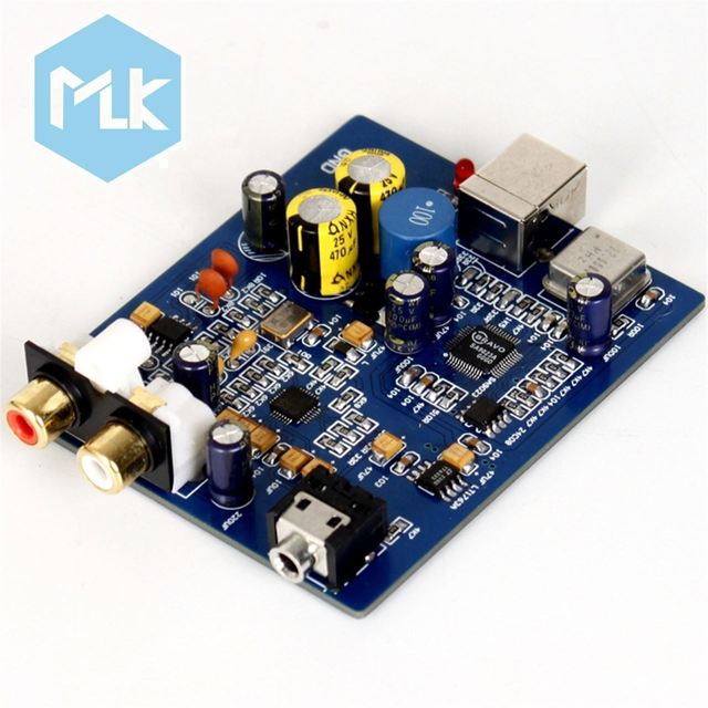 MLK Support 24bit 96K SA9023 ES9018K2M Mini Amp Card Hifi DAC Audio Decoder PCB USB Audio Sound Card