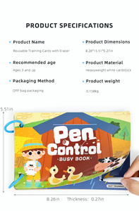 Thick Paper Waterproof Reusable Preschool Drawing Brush Control Learning Workbook Alphabet <strong>Math</strong> <strong>Line</strong> Workbook - Product Image 6