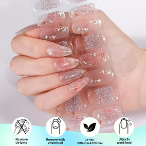 Pegatinas <span class=keywords><strong>de</strong></span> <span class=keywords><strong>Uñas</strong></span> <span class=keywords><strong>de</strong></span> Gel sin HEMA, Diseño <span class=keywords><strong>de</strong></span> Superficie Brillante con Degradado Rosa, Otoño Invierno, sin Lámpara UV, Envolturas <span class=keywords><strong>de</strong></span> <span class=keywords><strong>Uñas</strong></span> <span class=keywords><strong>de</strong></span> Gel sin UV - Product Image 4