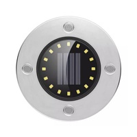 Lampe solaire LED extérieure à encastrer, clignotante, IP-65, automatique, en aluminium, 1W