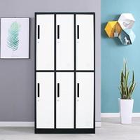 Meubles de dortoir Casier en acier à 6 portes Armoire de rangement pour vêtements du personnel de gymnastique Armoire verrouillable