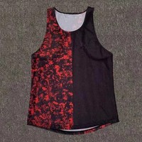 Chaleco para correr de secado rápido para hombre, ligero, ligero, para gimnasio, cómodo tejido de malla personalizado, camiseta para correr