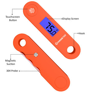 Termômetro Digital de Alimentos de Alta Precisão com Leitura Instantânea, Certificado CE, à Prova d'Água, Display LCD, Precisão de 0,5°C, Aço Inoxidável - Product Image 3