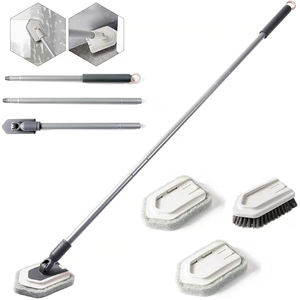 Scrubber per vasca <span class=keywords><strong>e</strong></span> piastrelle 2 in 1 con manico lungo Scrubber per doccia allungabile per la pulizia della vasca da bagno cucina a parete - Product Image 1