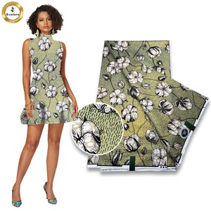 Thời Trang Thiết Kế Mới Siêu Mềm Glitter Wax Grand Siêu Vàng Wax In Vải 6Yard/Lô 100% Cotton Ank - Product Image 3