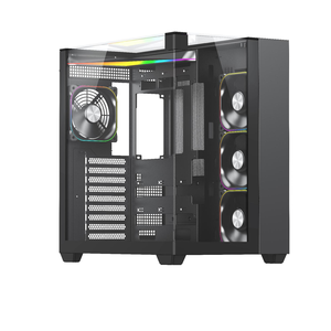 Venta caliente ATX Full Tower Pc Case Gaming Computer Cases Caja de PC de vidrio templado de tres lados con tira de LED en forma de L - Product Image 2