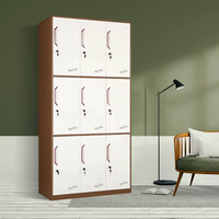 Vente chaude casier de rangement vertical en acier à 9 portes avec serrure à clé pour armoire de rangement de vêtements de bureau ou d'école