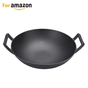 Poêle à frire à fond plat Ustensiles de cuisine Wok chinois en fonte Usage général - Product Image 1