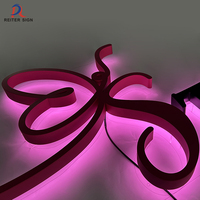 Enseigne personnalisée en acier inoxydable rétroéclairée par LED |   Logo de Boutique de Luxe |   Éclairage publicitaire halo lumineux étanche