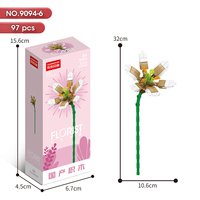 Jouet de construction unique en briques DIY, nouvelle décoration pour la maison et le bureau, modèle de fleurs de gentiane éternelles en 56 pièces pour enfants