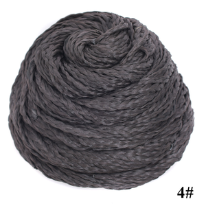 Chignon en forme de beignets en fibres synthétiques lisses, clip-in, avec options de cordon de serrage pour diverses coiffures - Product Image 6