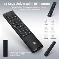 Télécommande sans fil IR RF personnalisée en usine, 43 touches, code fixe et code roulant, contrôle de vitesse, OEM ODM pour appareils électroniques