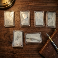 2026 Vente en gros de lingots d'argent, divers modèles, non magnétiques, 1 once (une once troyenne), pour artisanat métallique et souvenirs, lingot massif