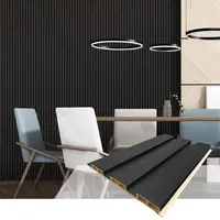 Panel de pared hueco de PVC para el hogar, lámina de madera para revestimiento de WPC Interior, paneles de pared de fibra de Bambú