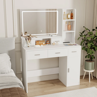 Table de toilette intelligente de conception nouvelle avec tiroirs et armoire de rangement, coiffeuse avec coussin de maquillage pour la chambre à coucher