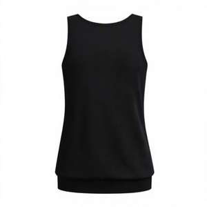 Spandex/Polyester Knitted <b>Women's</b> Athlete Running Gym Tank <b>Top</b> High Quality Custom Neck Solid Color Front Logo - Product Image 5