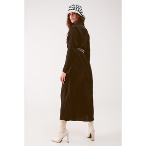 Robe longue ample à col plongeant en noir - Product Image 6