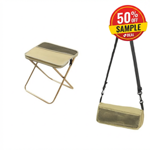 <span class=keywords><strong>Tabouret</strong></span> <span class=keywords><strong>pliant</strong></span> portable en acier inoxydable pour le camping, la pêche et les activités de plein air - Conception durable, compatible avec les porte-stylos et les sacs bandoulière - Product Image 1