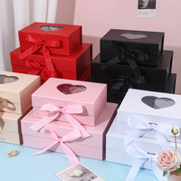Boîte cadeau personnalisée avec ruban et fenêtre transparente, emballage cadeau pour mariage, anniversaire, bijoux, chocolat, fête