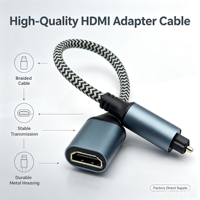 Câble adaptateur HDTV mâle-mâle à fibre optique Toslink, coque en aluminium tressé, convertisseur 1080p