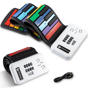 Wholesale 49 Keys Foldable Hand Roll‑up Piano Rainbow Silicone Portable <b>Electronic</b> <b>Keyboard</b> Musical Instrument For Children - Product Image 5