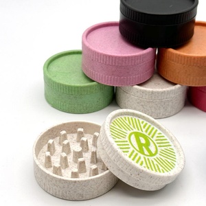 Custom logo 55mm 3 Part Biodegradable Plastic Dry <b>Herb</b> <b>Grinder</b> Plant Fiber Tobacco <b>Grinders</b> With Magnetic Smoking Accessories - Product Image 1