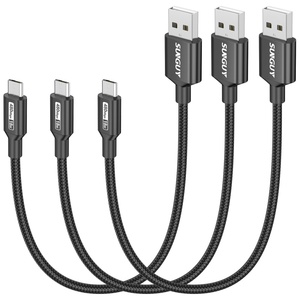 SUNGUY Nylon Braided 18W Fast <b>Charging</b> <b>Cable</b> Phone Charger USB Data <b>Cable</b> Power <b>Cable</b> for Mobile Phones Power Bank and Latop - Product Image 1