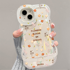 Funda Protectora para Teléfono Móvil con Diseño Floral, Impresión de Flores, Doble Soporte Invisible, Borde Ondulado, TPU, para <span class=keywords><strong>iPhone</strong></span> 11 <span class=keywords><strong>12</strong></span> 13 14 15 16 17 Pro Max - Product Image 2