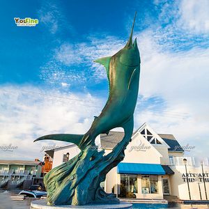 تمثال سمكة المارلين الزرقاء البرونزي بالحجم الطبيعي للديكور الخارجي وتزيين الفنادق للبيع - Product Image 1