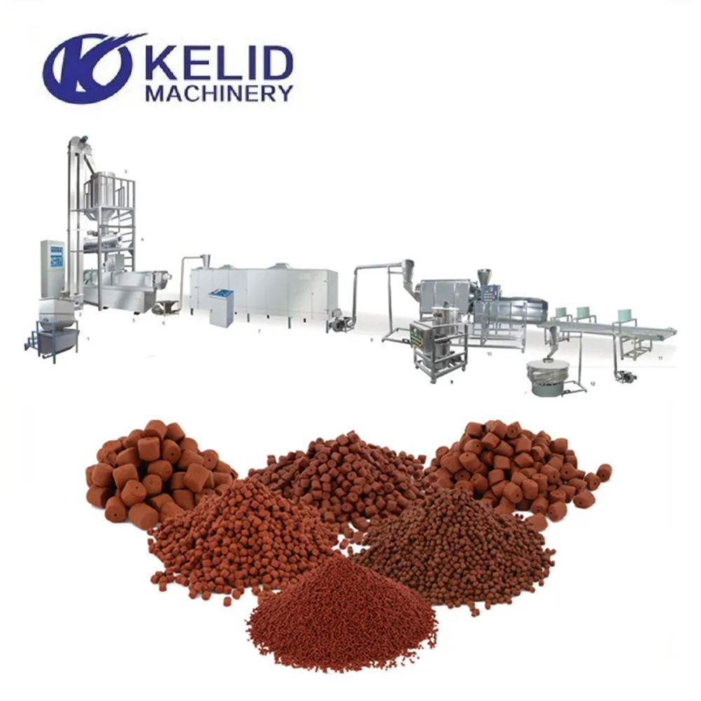 Floating Fish Feed Extruder Fish Food Making Machine Processing Equipment Plant