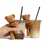 Mini peluche personnalisée à faible MOQ, jouet en peluche, décoration de tasse à café avec velcro