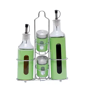 Tisch-Öl-Dispenser Essig-Glas-Raußflaschen-Set mit Rack