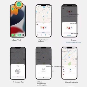 Mini traceur intelligent, application Find My, dispositif anti-perte, localisateur, pour vélos, clés, voitures, compatible iOS, plastique, lithium - Product Image 5