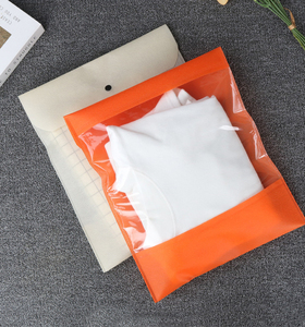 Non Woven Garment Bags Snap Button Flip Apparel Packaging Bags Transparent Window T-shirt Storage Pouches Custom Logo - Product Image 4