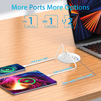 Multiprise intelligente encastrable pour table de conférence, avec ports USB, prise réseau NFC et courant nominal de 10A, pour mobilier de bureau