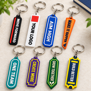 Llaveros rectangulares de PVC personalizados con impresión UV, diseños coloridos para regalos promocionales, etiquetas de plástico ligeras - Product Image 1