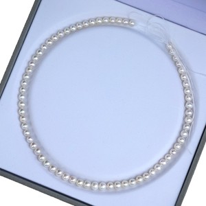 Collier en perles d'eau douce naturelles blanches, 6-7 mm, presque parfaitement rondes, haute brillance, luxe léger, cadeau tendance pour <span class=keywords><strong>maman</strong></span> - Product Image 5