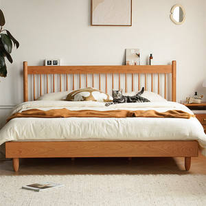 Lit plateforme en bois massif 1,8 m, style nordique, mobilier de chambre minimaliste, structure durable - Product Image 2