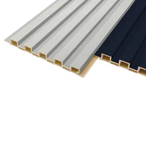 การตกแต่งภายใน WPC แผงเพดานกลวงไม้พลาสติกคอมโพสิตบอร์ด PVC/PP Cladding ลามิเนต Fluted Great Wall Panel