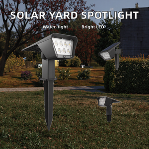 La cour actionnée <span class=keywords><strong>solaire</strong></span> noire extérieure de jardin de l'ABS LED allume IP65 imperméabilisent les projecteurs menés solaires de paysage - Product Image 2