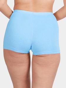 Alta Qualidade personalizada Ampla Cintura Elástica Algodão Mid-rise Cintura Azul Cobertura Completa Boyshorts Calcinha - Product Image 4
