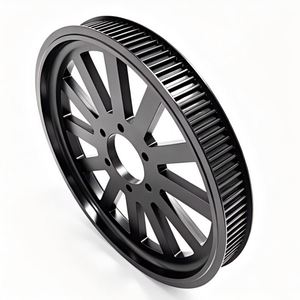 Poulie de distribution HTD 8M 118 dents en aluminium 7075, anodisée noire, alésage personnalisé, largeur de courroie, pour transmission industrielle et automatisation, garantie 1 an - Product Image 3