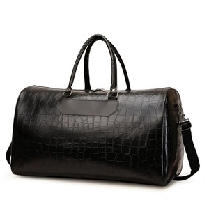 Sac de voyage de luxe pliable grande capacité pour week-end et sport, en PU polyester gaufré façon croco, portable, résistant à l'eau et durable - Product Image 4