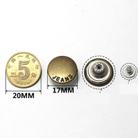 Botones de remache de Jeans de latón y Metal de cobre antiguo, vástago rectangular personalizable de 10mm con logotipo de nombre grabado ecológico