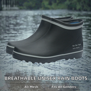 Bottes de pluie unisexe printemps-automne en maille respirante avec semelle intérieure en EVA et semelle extérieure en caoutchouc, style mode, coupe basse, pour la pêche en famille - Product Image 2